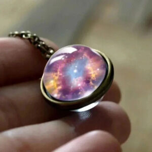 Galaxy Space Planet Glass Necklace